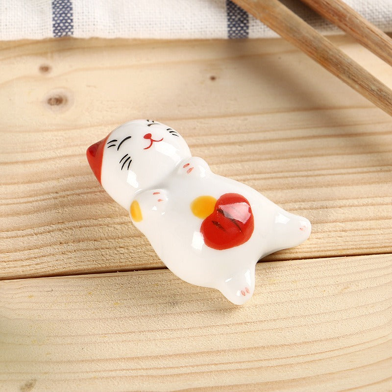 Cute ceramic kitten chopstick rests