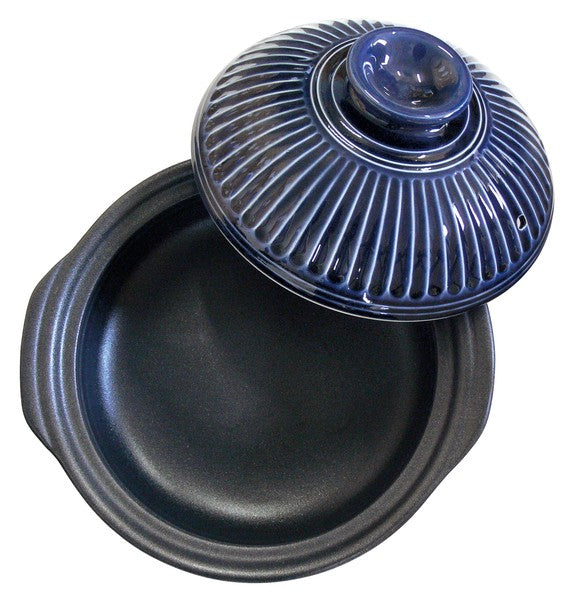 Chrysanthemum Lapis Lazuli Glaze Ceramic-Coated IH Earthenware Pot