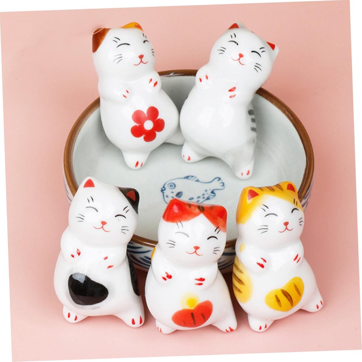 Cute ceramic kitten chopstick rests