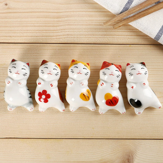 Cute ceramic kitten chopstick rests